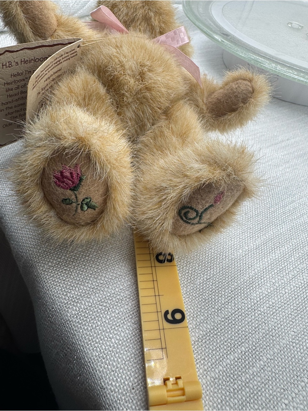 Boyds Bear Rosie 8” rosebud on her head iembroidered flowers on her feet bow NWT - Picture 6 of 11